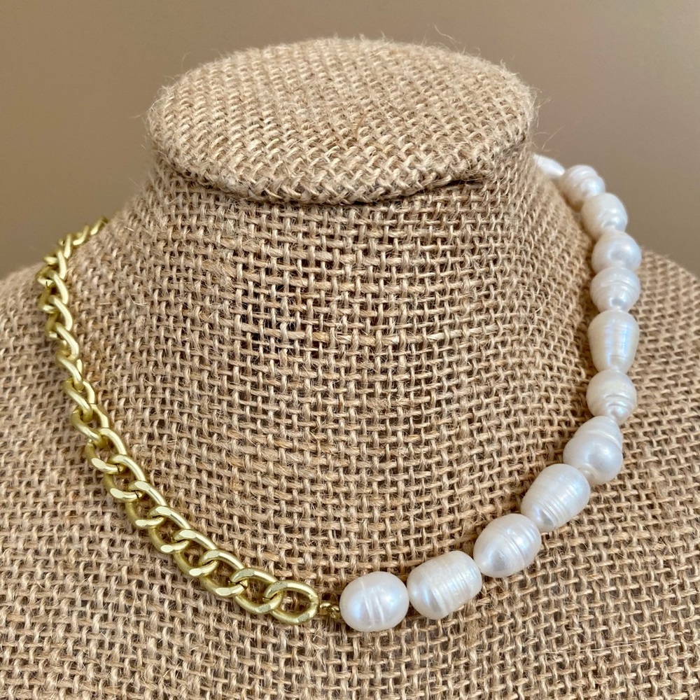 Etsy Chain Pearl Necklace